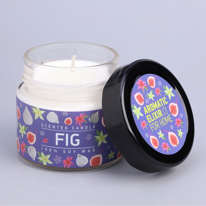 Свеча ароматическая в банке Свеча ароматическая в банке "Спелый инжир", совый воск, 80 г