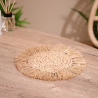 Коврик плетёный круглый 25х25 см, сизаль Коврик плетёный круглый 25х25 см, сизаль