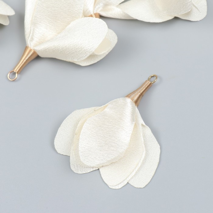 Декор для творчества текстиль Декор для творчества текстиль "Бутон, цвет грардении" набор 6 шт 6 см