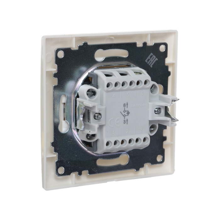 Выключатель Luazon Lighting Выключатель Luazon Lighting "Антей", 10 А, 1 клавиша, с подсветкой, скрытый белый