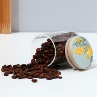 Банка для хранения сыпучих продуктов и круп &laquo;Нежная мимоза&raquo;, 100 мл