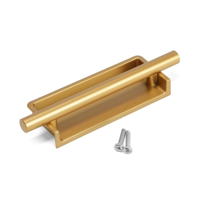 Ручка врезная, Ручка врезная, "Hidden", мо 96 мм, цвет сатиновое золото