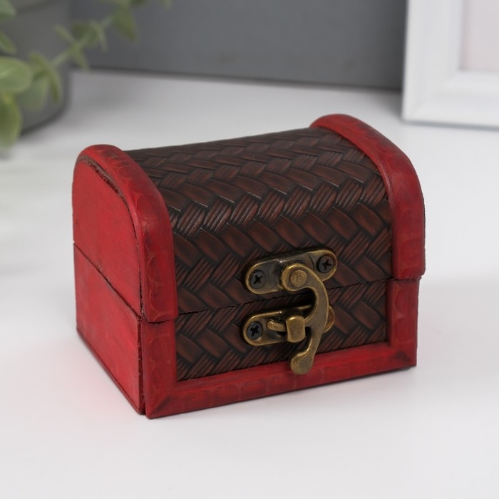 Шкатулка дерево сундучок Шкатулка дерево сундучок "Плетёнка " 6х5х8 см