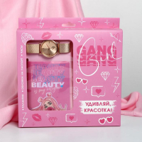 Набор &laquo;Girl gang&raquo;, мягкий палантин, обложка для паспорта и наручные часы