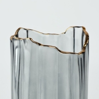 Ваза для цветов &laquo;Калипсо грей&raquo; из серого стекла 26&times;12&times;12 см