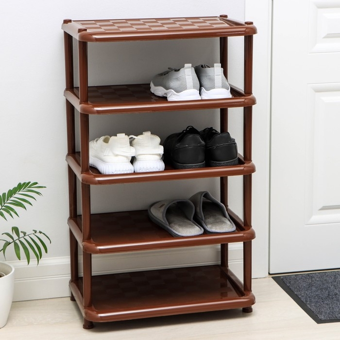 Полка для обуви &laquo;Универсал&raquo;, 5 ярусов, 49,7&times;30,7&times;83,7 см, цвет коричневый