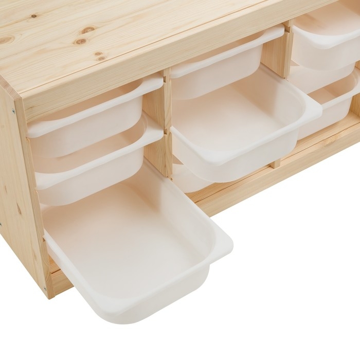 Стеллаж TROFAST-2, с контейнерами, Массив сосны