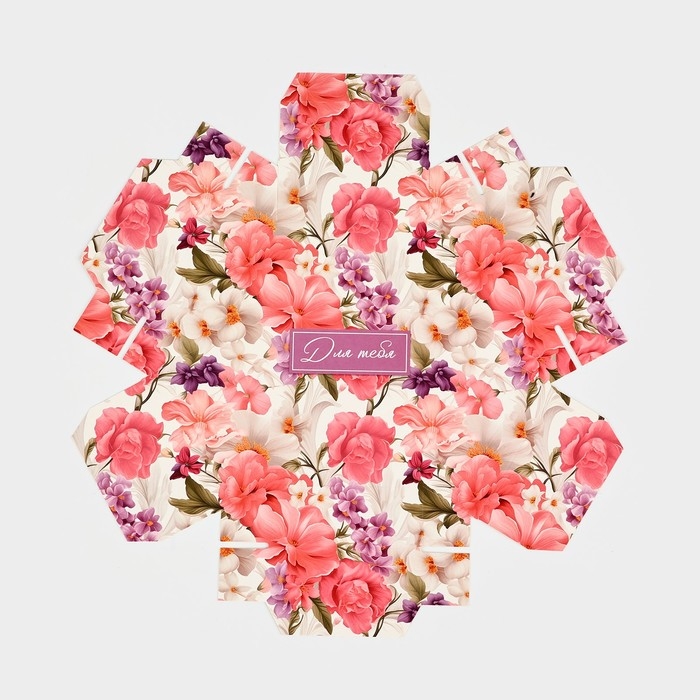 Коробка складная &laquo;Яркие цветы&raquo;, 15 х 13 х 6 см