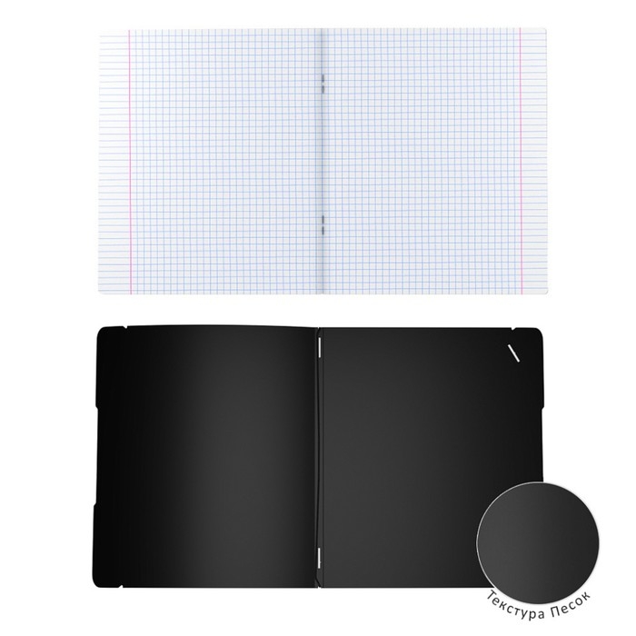 Тетрадь 48 листов в клетку, ErichKrause FolderBook, сменная пластиковая обложка, блок офсет 100% белизна, чёрная