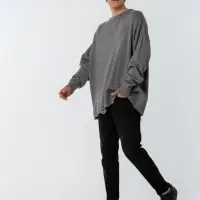 Джемпер оверсайз унисекс Grunge, серый, размер S/M Джемпер оверсайз унисекс Grunge, серый, размер S/M