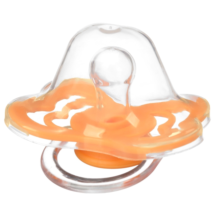 Соска - пустышка силиконовая классическая, от 0 мес., с колпачком, цвет оранжевый