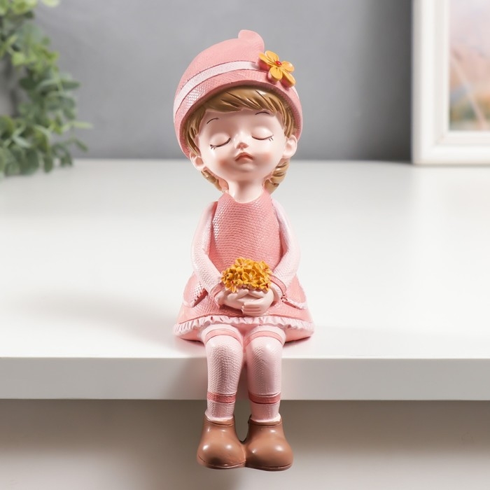 Сувенир полистоун "Мальчик/Девочка спит сидя" МИКС 8х6х19,5 см