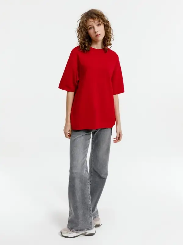 Джемпер с коротким рукавом Siluetti Volumica, красный, размер XS/S Джемпер с коротким рукавом Siluetti Volumica, красный, размер XS/S