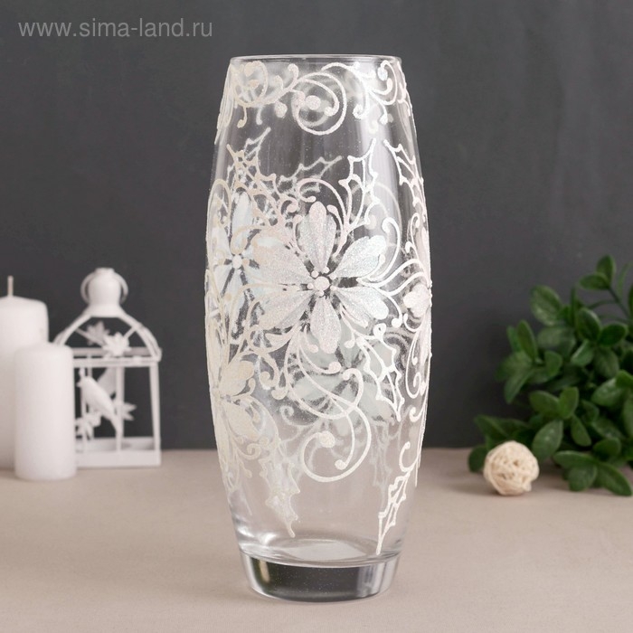 Ваза Ваза "Белые цветы" d-7.5х11х26 см