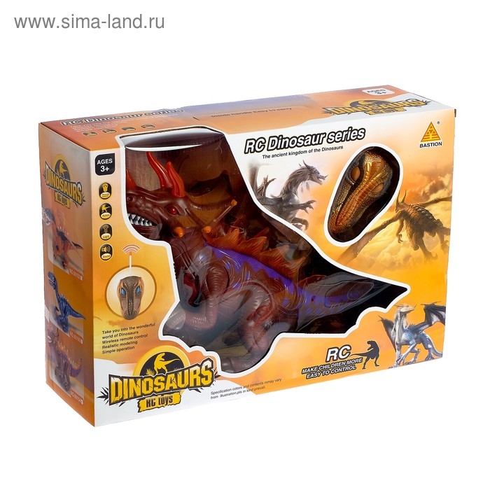 Динозавр радиоуправляемый T-Rex, световые и звуковые эффекты, работает от батареек Динозавр радиоуправляемый T-Rex, световые и звуковые эффекты, работает от батареек