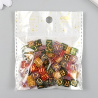 Бусины для творчества пластик "Золотые английские буквы" прозрачные набор 20 гр 0,4х0,8х0,8см 923357 Бусины для творчества пластик "Золотые английские буквы" прозрачные набор 20 гр 0,4х0,8х0,8см 923357