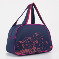 Сумка спортивная женская на молнии, средний размер, цвет синий/розовый