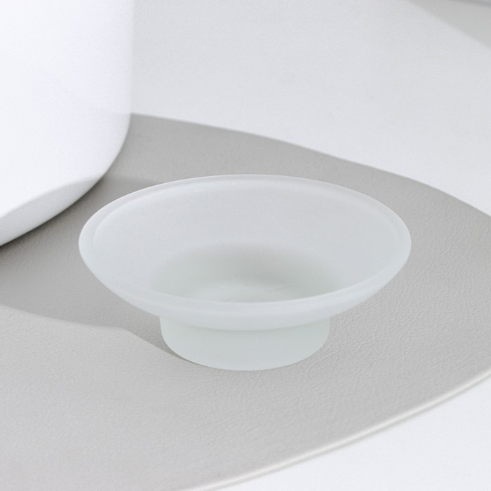 Мыльница стеклянная, 10,7&times;10,7&times;3,7 см, матовая