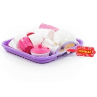 Набор детской посуды «Алиса», с подносом на 4 персоны, 35 элементов Набор детской посуды «Алиса», с подносом на 4 персоны, 35 элементов