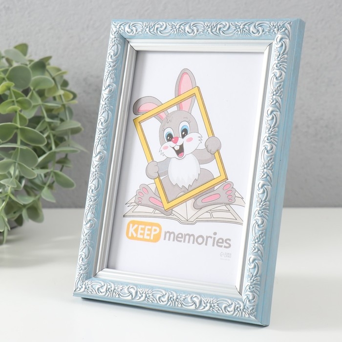 Фоторамка пластик "Винтаж" 10х15 см, голубой