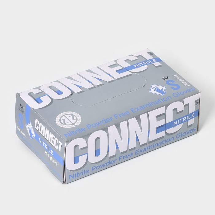 Перчатки нитриловые Nitrile, смотровые, нестерильные, размер S, 200 шт/уп (100 пар), цвет голубой Перчатки нитриловые Nitrile, смотровые, нестерильные, размер S, 200 шт/уп (100 пар), цвет голубой
