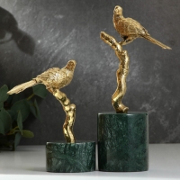 Статуэтка &laquo;Птица&raquo; мрамор латунь 16 х 8 х 24 см