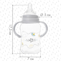 Бутылочка для кормления, широкое горло, от 3 мес., с ручками 270 мл. Бутылочка для кормления, широкое горло, от 3 мес., с ручками 270 мл.