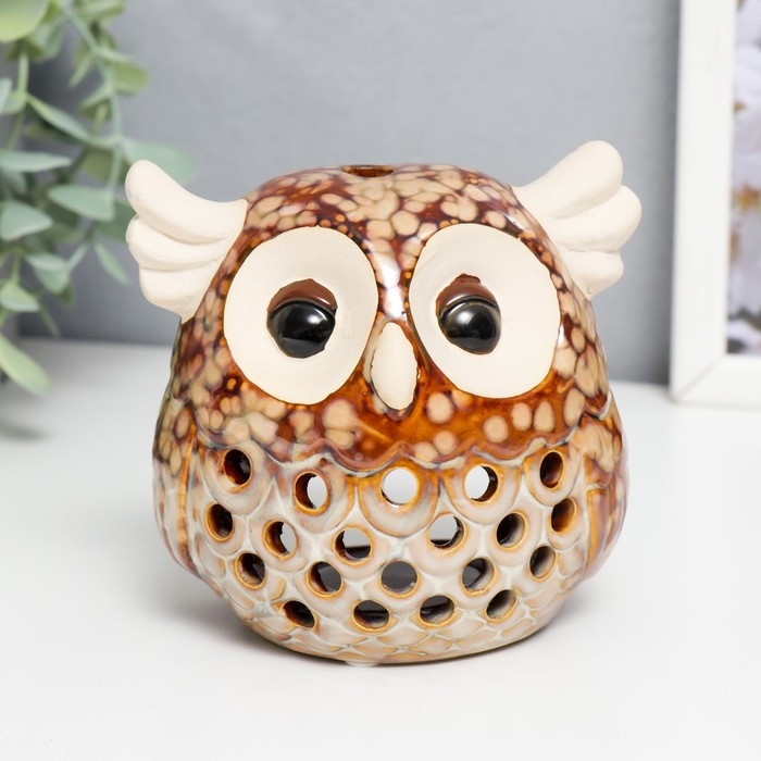 Подсвечник керамика на 1 свечу Подсвечник керамика на 1 свечу "Маленький филин" 12х10х9 см