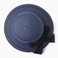 Шляпа для девочки MINAKU "Модница", цвет синий, р-р 52 Шляпа для девочки MINAKU "Модница", цвет синий, р-р 52