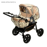 Коляска-трансформер &laquo;Пилот&raquo;, пластиковые колёса, оттенки бежевого, рисунок МИКС
