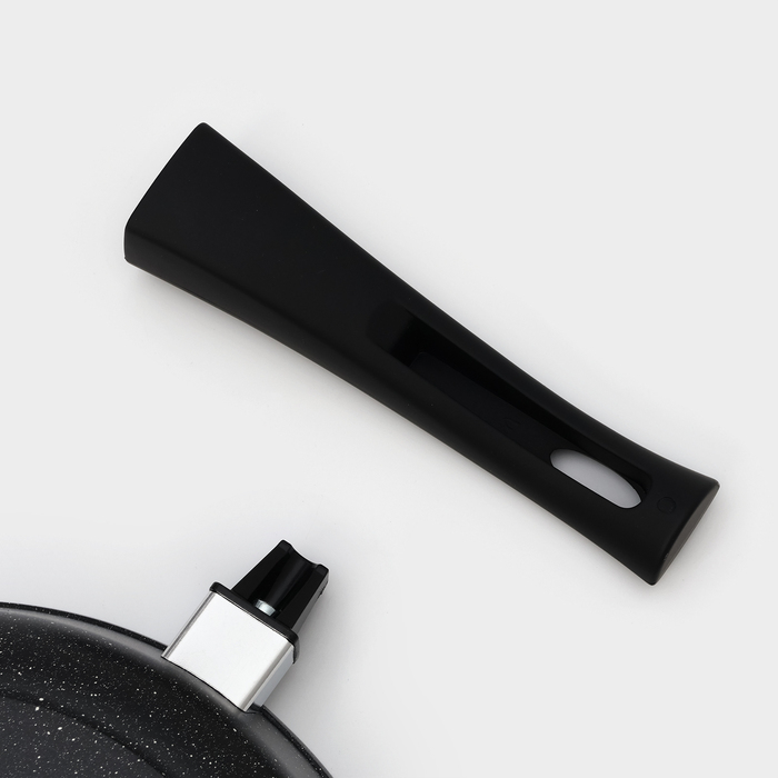 Сковорода Доляна &laquo;Элит&raquo;, d=26 см, съёмная ручка, стеклянная крышка, антипригарное покрытие