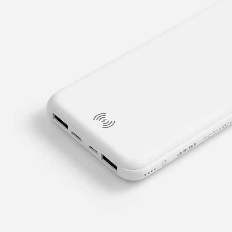 Аккумулятор с беспроводной зарядкой All Day Wireless, 10000 мАч, белый Аккумулятор с беспроводной зарядкой All Day Wireless, 10000 мАч, белый