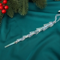 Ёлочная игрушка &laquo;Зимнее волшебство. Таящая сосулька&raquo; пластик, 19х1 см, прозрачный