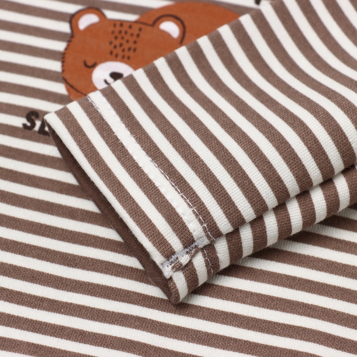 Боди детское с длинным рукавом "Мишка", цвет бежевый, рост 68