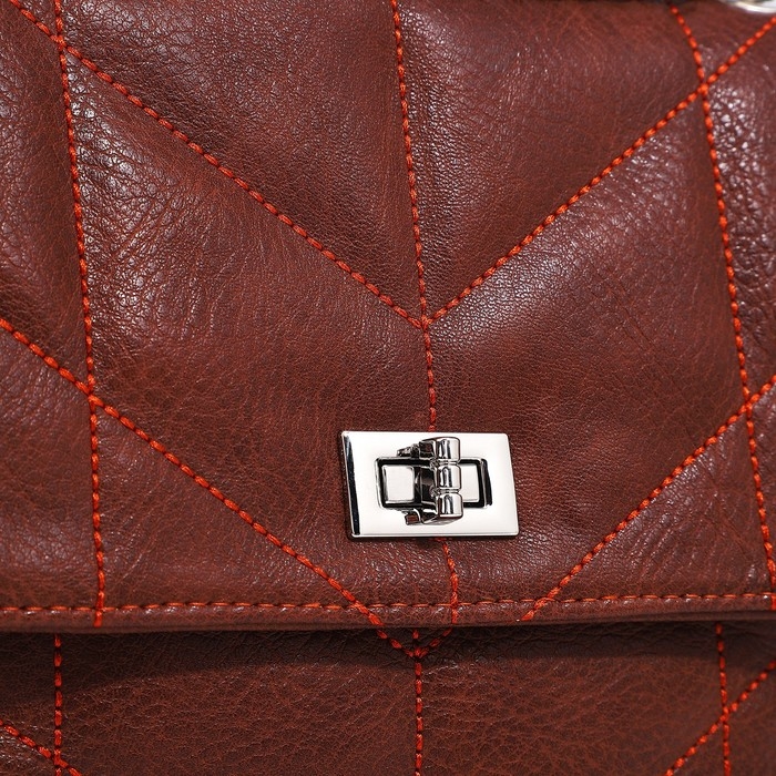 Сумка-мессенджер "Золотой дождь" на застёжке, цвет коричневый