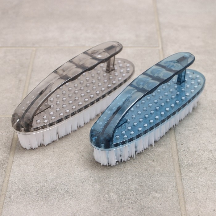 Щётка утюжок для уборки &laquo;Дельта&raquo;, 16&times;5&times;6 см, с ручкой, прозрачный пластик, цвет МИКС