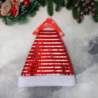 Колпак новогодний "Свечение полос" 30х38 см, красный Колпак новогодний "Свечение полос" 30х38 см, красный