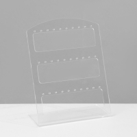 Подставка под серьги на 15 пар, 12,5&times;5,5&times;16,5 см, оргстекло 3 мм, В ЗАЩИТНОЙ ПЛЁНКЕ
