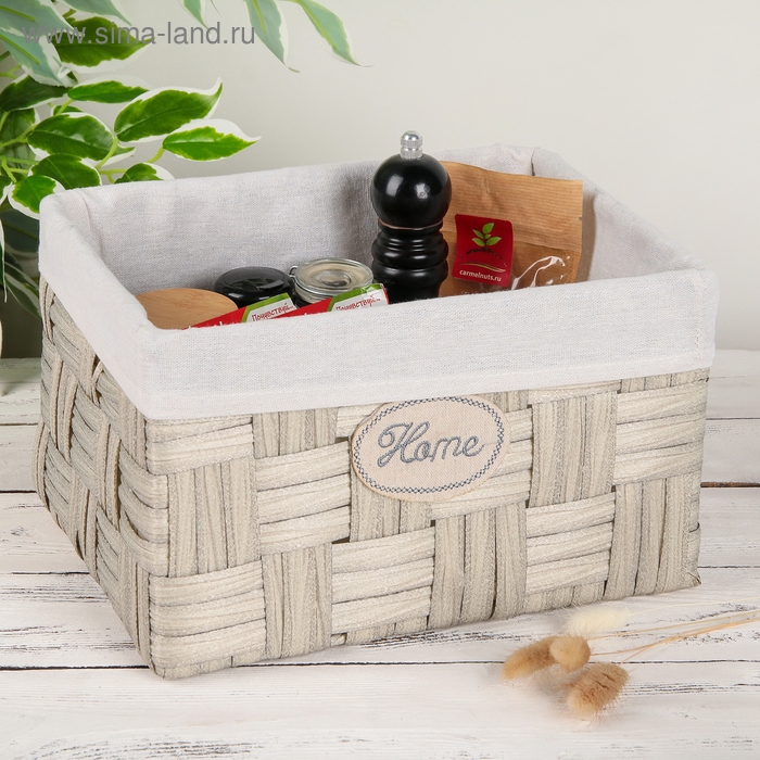 Корзина для хранения Доляна «Уютный дом», 30×24×17 см, цвет серый Корзина для хранения Доляна «Уютный дом», 30×24×17 см, цвет серый