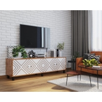Тумба для ТВ HYGGE Ромб1844х451х530, цвет дуб / белый Тумба для ТВ HYGGE Ромб1844х451х530, цвет дуб / белый