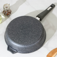 Сковорода &laquo;Гранит&raquo;, d=26 см, антипригарное покрытие, съёмная ручка, стеклянная крышка, цвет серый