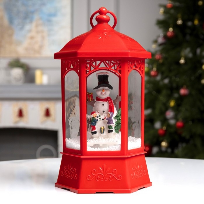 Светодиодная фигура «Фонарь со снеговиком» 20 × 27 × 20 см, пластик, батарейки ААх3 (не в комплекте), USB, свечение белое Светодиодная фигура «Фонарь со снеговиком» 20 × 27 × 20 см, пластик, батарейки ААх3 (не в комплекте), USB, свечение белое