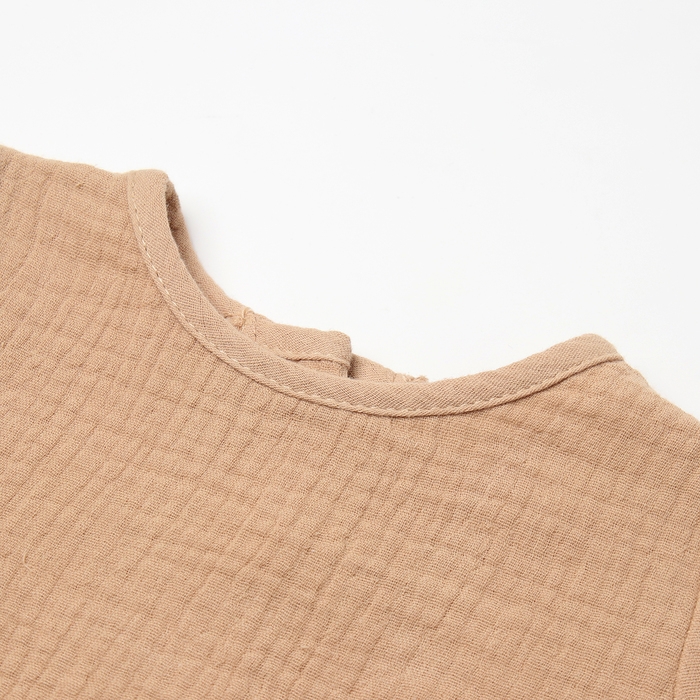 Платье с воротничком Крошка Я Муслин, 80-86, бежевый