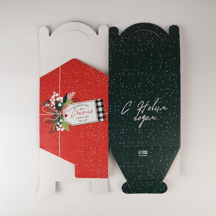 Коробка кондитерская с окном, сундук, «Новый год!» 20 х 20 х 20 см, Новый год Коробка кондитерская с окном, сундук, «Новый год!» 20 х 20 х 20 см, Новый год