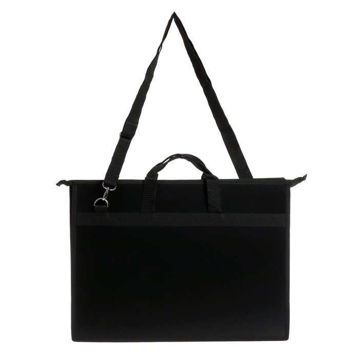 Папка для чертежей и рисунков A3, 420 х 343 х 50 мм, с ручками, пластиковая, молния сверху, 0.9 мм, Папка для чертежей и рисунков A3, 420 х 343 х 50 мм, с ручками, пластиковая, молния сверху, 0.9 мм, "Стандарт" ПР 5, плечевой ремень, чёрная