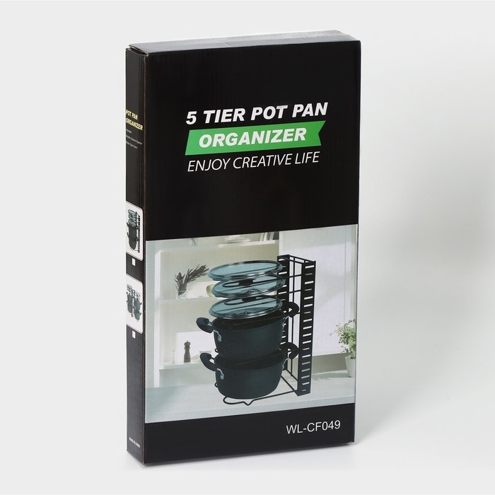 Подставка для сковородок Доляна, 25&times;22&times;38 см, цвет чёрный