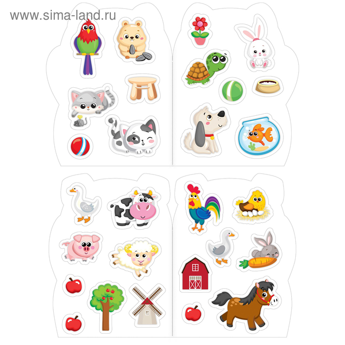 Раскраски с наклейками набор &laquo;Котёнок и друзья&raquo;, 8 шт. по 12 стр.