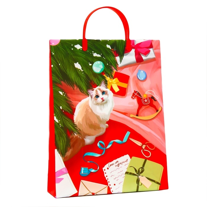 Пакет подарочный мягкий пластик Пакет подарочный мягкий пластик "Снежинки" 140 мкм Сумка 40 х 30 х 9 см