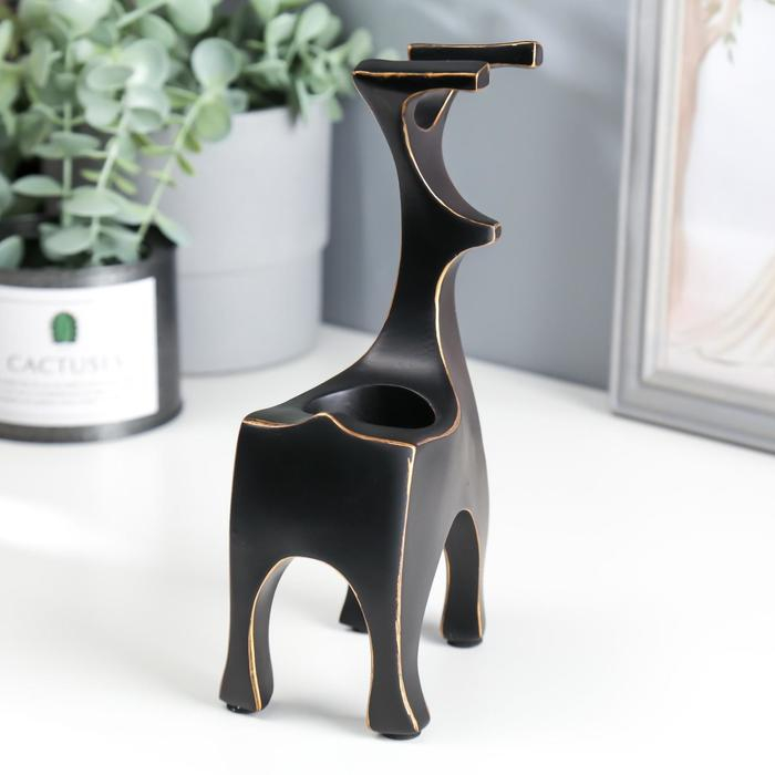 Подсвечник полистоун "Олешки" набор 2 шт 20х11х7, 26х12х8 см