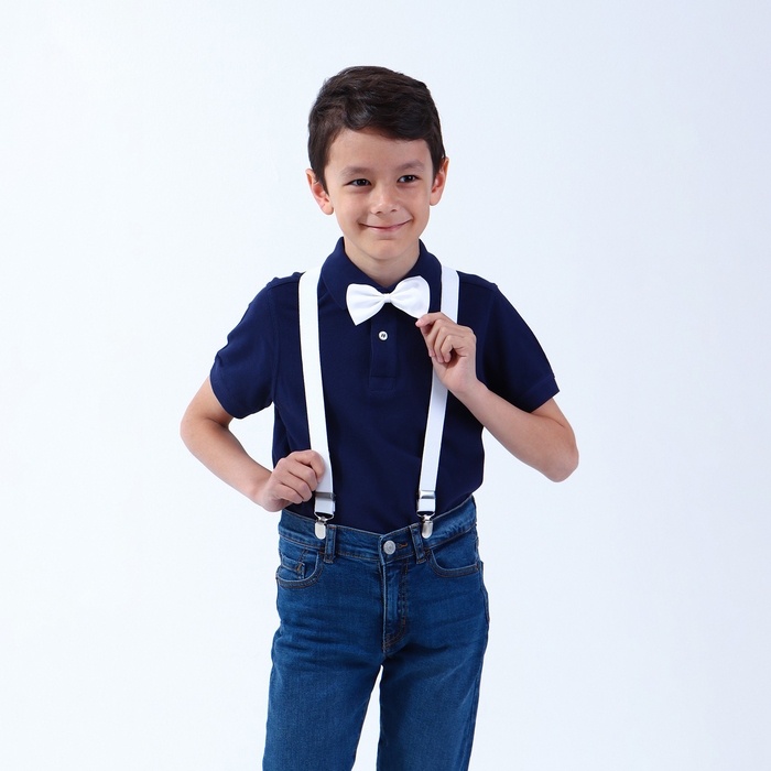 Подтяжки детские, ширина 2,5 см, цвет белый Подтяжки детские, ширина 2,5 см, цвет белый